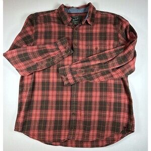Vintage Woolrich Flannel Shirt Mens XL Red Plaid Long Sleeve Button Down Cabin